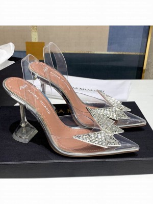 Amina Muaddi x Awge PVC Bow Sandals Transparent Spring/Summer 2021 Collection