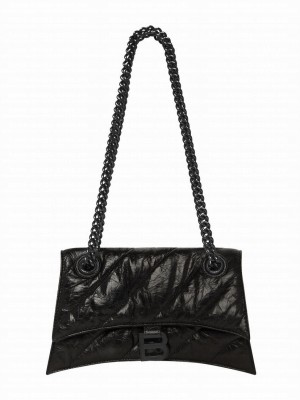 Balenciaga Crush Small Chain Bag Quilted Black