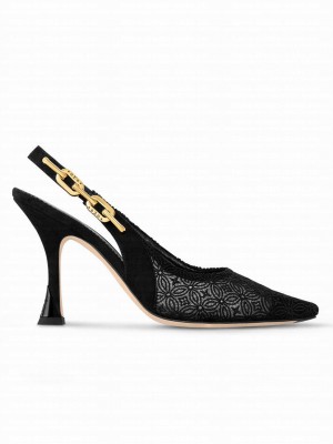 Louis Vuitton Women's Sparkle Slingback Pump 1ACGJZ Black