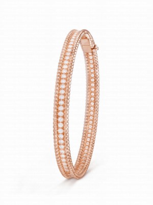 Van Cleef & Arpels Women's Perlee Diamonds Bracelet, 1 Row, Medium Model Red
