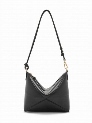 Loewe Bright Nappa Cow Leather Puzzle Fold Handbag Black