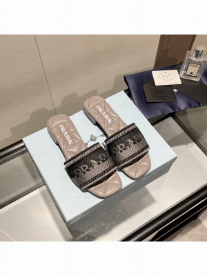 Prada Fabric Flat Slide Sandals 01 2022 Collection