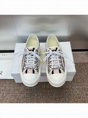 Christian Dior Walk'n'Dior Embroidered Cotton with Pink and Black Miss Dior Allover Motif Sneaker 2024