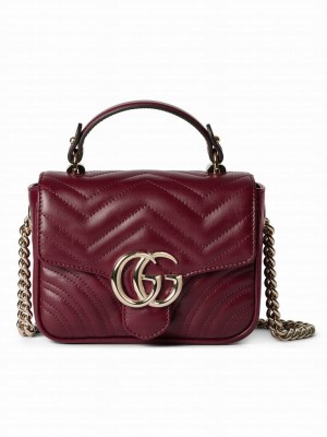 Gucci GG Marmont Mini Top Handle Bag 811238 Mauve