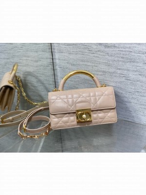 Mini Dior Ange Bag pink Macrocannage Calfskin M4401U