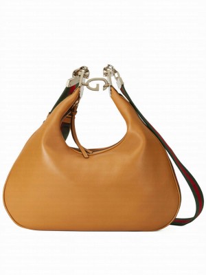 Gucci Attache Large Shoulder Bag 702823 Light Coffee