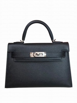 Hermes Kelly Bag 19 Epsom Leather Black