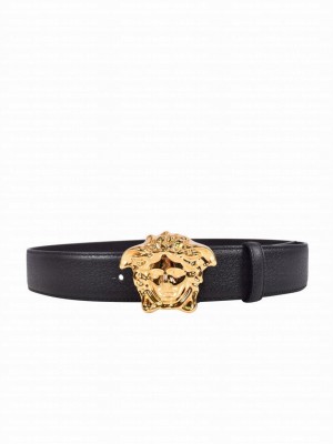 Versace La Medusa Leather Belt Classic Black