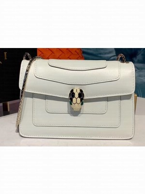Bvlgari Serpenti Forever 16.5cm Mini Crossbody Bag White 2019