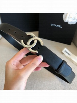 Chanel Reversible Calfskin Belt 30mm with CC Buckle Black/Silver Collection