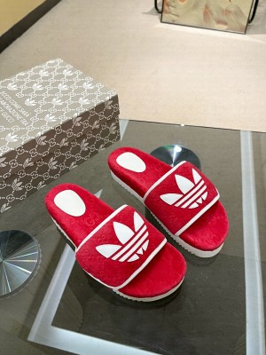 Adidas x Gucci women's platform GG cotton sponge sandal 2022 Collection 02