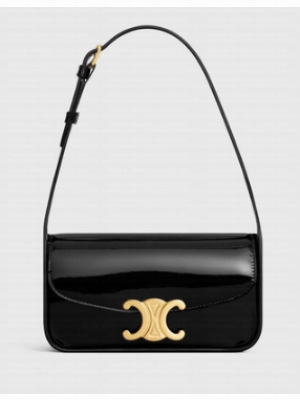 CELINE SHOULDER BAG TERENCE IN PATENT CALFSKIN 118313 black