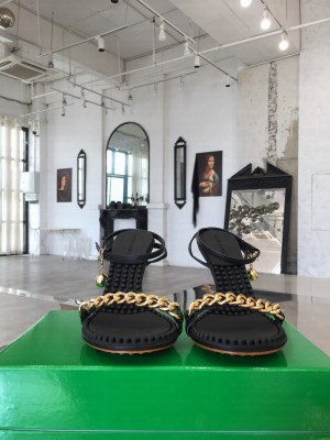 Bottega Veneta DOT Chain and detachable sphere embellishment Black Sandals 2021 Collection