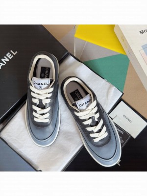 Chanel Printed Calfskin Sneaker G46082 Light Navy 2025