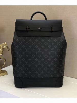 Louis Vuitton Men's Steamer Backpack in Monogram Eclipse Canvas M44052 