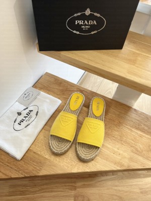 Prada Fabric espadrille slides Yellow