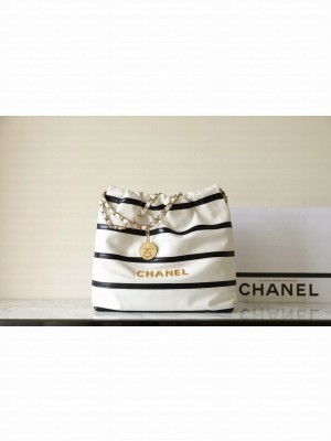 CHANEL 22 HANDBAG AS3260 White & Black