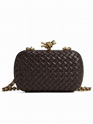 Bottega Veneta Knot With Chain 776662 Dark Coffee