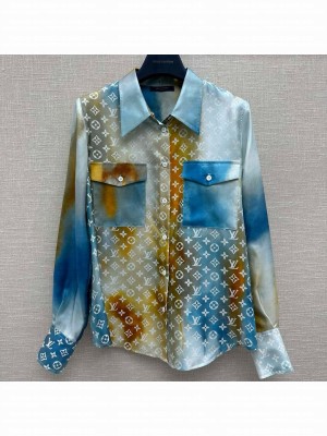 Louis Vuitton Silk Shirt LV21138 Blue 2025