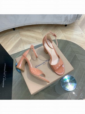 Gianvito Rossi soft glass and patent leather with sculptural heel 8.5CM Pink 2021 Collection