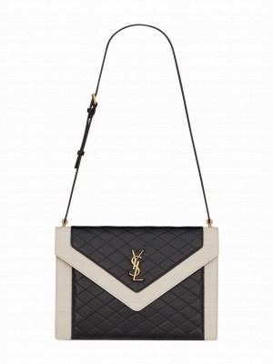 Saint Laurent Gaby Satchel In Quilted Lambskin Cream
