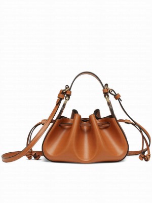 Fendi Pomodorino Leather Mini Bag 8BS059 Coffee