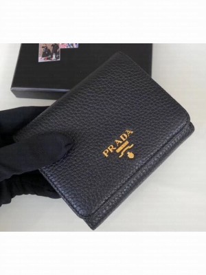 Prada Leather Trifold Compact Wallet 1M0176 13