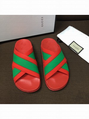 Gucci Unisex Rubber Flat Slide Sandals 021 2022 Collection