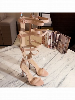 Gianvito Rossi classic gladiator Heel 10.5 CM Leather straps buckles Boot Spring/Summer 2021 Collection Nude