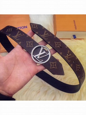 Louis Vuitton Monogram Canvas & Black Epi Leather Belt 3.5cm Width Collection