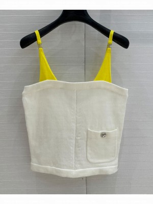 Chanel Women's Knitted Suspenders White