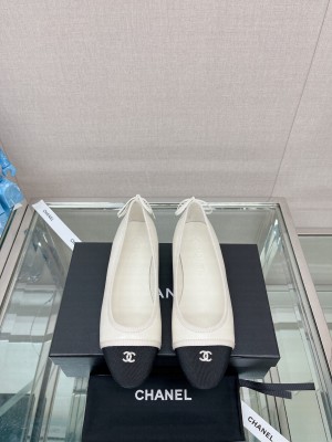 Chanel Calfskin & Grosgrain Ballet Flat with Back Bow 2023 02
