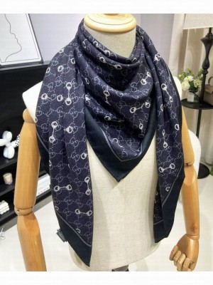 Gucci Women's GG Print With Horsebit Silk Carre