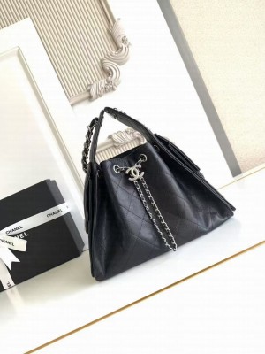 CHANEL 25 SMALL HANDBAG AS5293 Black&Silver-Tone