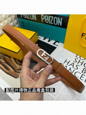 Fendi Women's Belt 20mm with loop and Fendi O’Lock stud buckle 2021 Collection 012