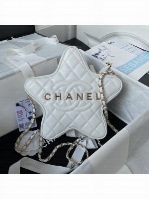 Chanel 24C Star Handbag - Lambskin & Gold-Tone Metal AS4579 White