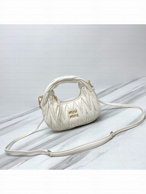 Miu Miu Wander Matelasse Original Sheepskin Mini Bag 5BP078 White