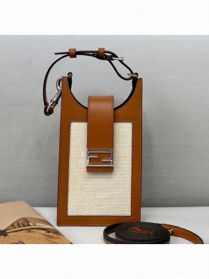 Fendi Canvas Phone Holder Mini Bag Beige  2021 Collection