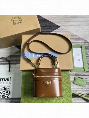 GUCCI MINI VANITY BAG WITH BAMBOO HANDLE 760200 brown