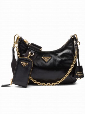 Prada Re-Edition 2005 Leather Bag 1BH204 Black