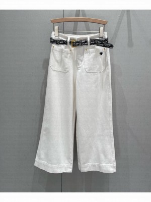 Christian Dior Women's Straight Jeans Cream