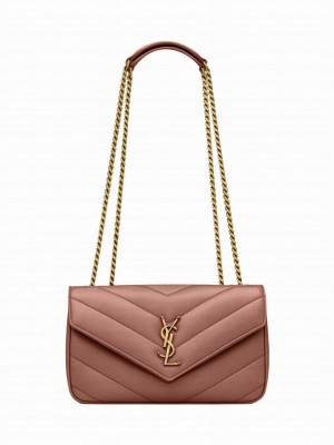 Saint Laurent Loulou Small In Matelasse Lambskin Red