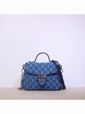 Gucci GG Marmont Multicolor mini top handle bag 583571 blue