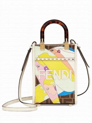 Fendi Mini Sunshine Shopper Cream