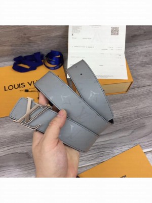 Louis Vuitton Grey 40MM Reversible Belt (Silver buckle)
