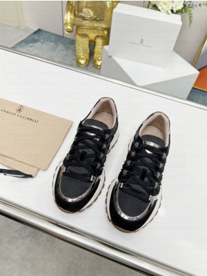 Brunello Cucinell Suede and techno fabric runners sneakers 018