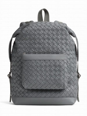 Bottega Veneta Small Intrecciato Backpack Gray