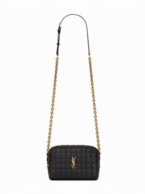 Saint Laurent Cassandre Matelasse Carre Camera Bag In Lambskin Black