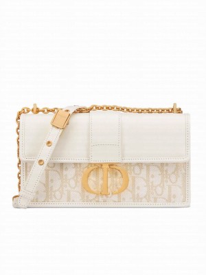 Christian Dior 30 Montaigne East-West Bag With Chain Cream