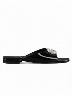 Gucci Women's Double G Slide Sandal 771586 Black